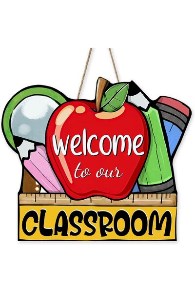 Generic ARS Welcome to Our Classroom Apple Front Door Sign, Back to School | ...