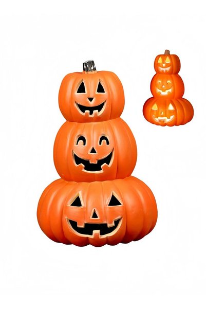 Generic Halloween Light Up Pumpkins Pumpkin Light with Devil Face 3-Tier Wate...