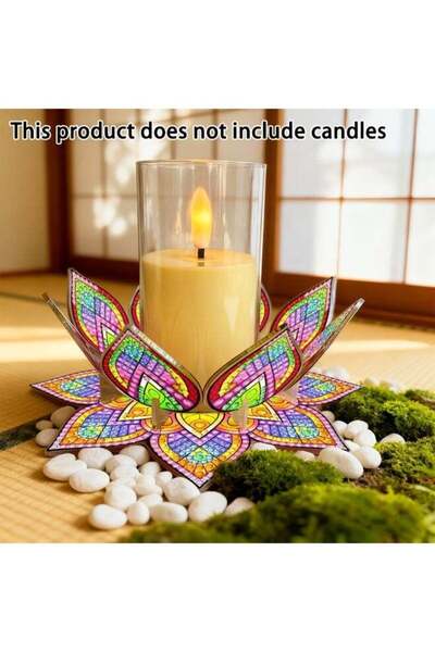 Generic Handmade acrylic fixed candle holder, DIY diamond art painting PVC ca...