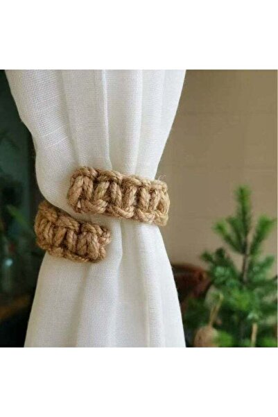 Generic Nordic Bohemian Linen Rope Curtain Tiebacks, Handwoven Cotton Rope wi...