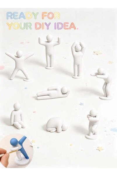 Generic 8 Pack Paint Ready Figures Sculptures (white 8 pcs) | Characters in A...