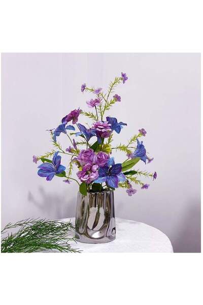 Generic New Spring Premium Pink Purple Silk Flower Bouquets,Lily, Peony, Rose...