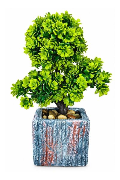 Generic Artificial Bonsai Topiary Plant in Textured Square Pot – Decorative G...