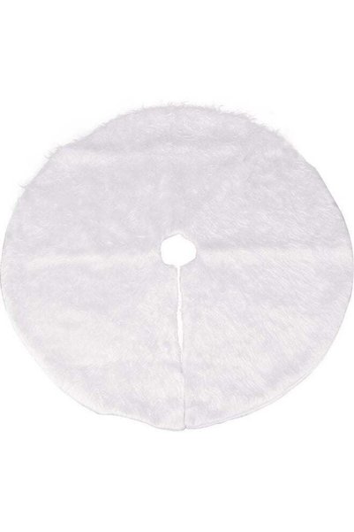 Generic 150Cm Plush Long Haired Artificial Tree Skirt Decoration White