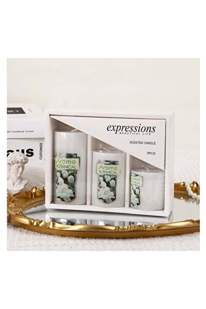 Generic 3 Pack White Scented Candles Gift Set with Gift Box for Home, Natural...