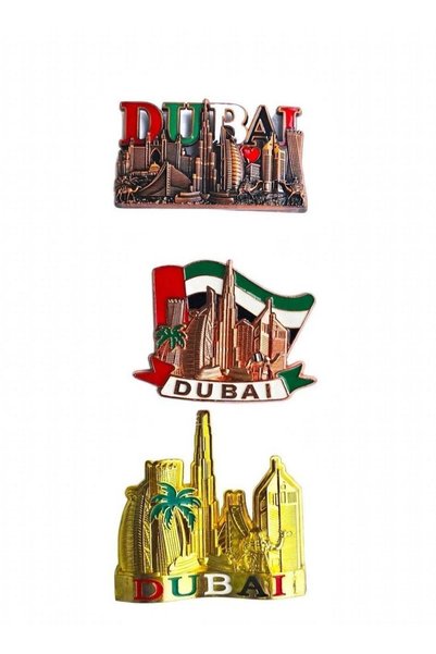 Generic Dubai Metal Magnet 3Pcs – Landmark Souvenir Refrigerator Magnet Set