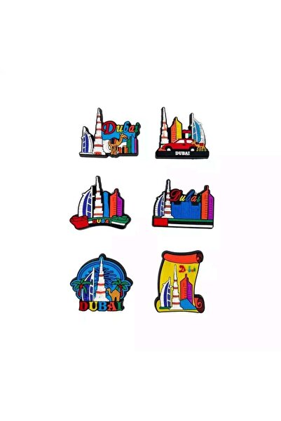 Generic Dubai Souvenir PVC Rubber Refrigerator Fridge Magnet- 6pcs
