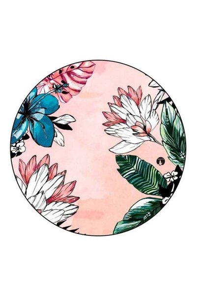 Generic Flower Printed Wooden Fridge Magnet Pink/Blue/Green 5.5cm