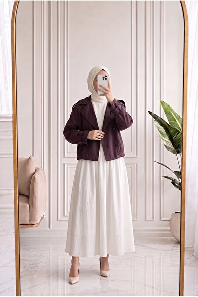 MİHRA STORE Şükriye Shawl Collar Jacket with Shoulder and Arm Patches-Nl1099 ...