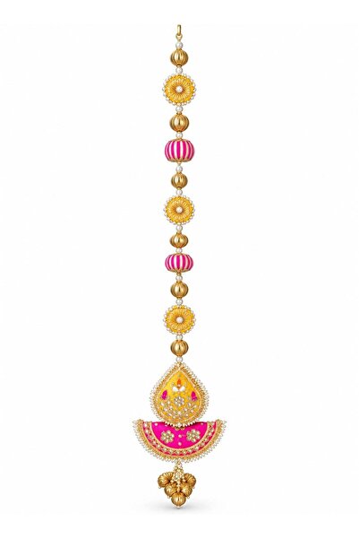 Generic Madhoor Pearl Floral Decorative Latkan Door Hanging Yellow Pink for D...