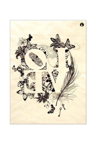Generic Butterfly Themed Metallic Plate Beige/Black 20x15cm