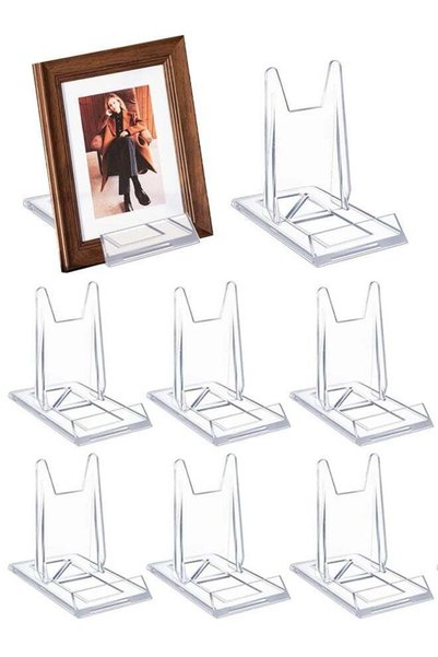 Generic 6 Pcs Acrylic Plate Stands, Adjustable Premium Clear Acrylic Display ...