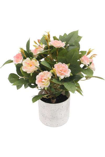 Generic MARCOLO Artificial Rose Plant with Pot, Faux Pink Rose Flowers Decora...