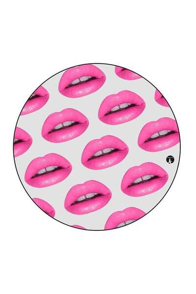 Generic Lips Printed Fridge Magnet Pink/White 5.5 x 5.5cm