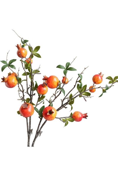 Generic LATIFA 2pcs 31" Orange Pomegranate Artificial Plants Fake Fruits Stems