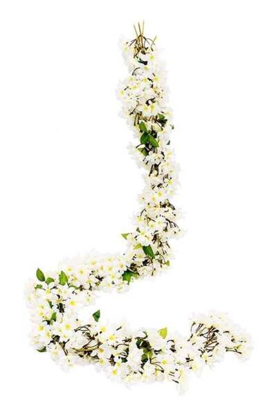 Generic 2 Pcs 5.7FT Artificial Sakura Cherry Blossom Flowers Hanging Vine Fak...