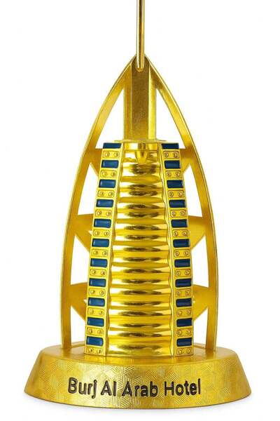 Generic Burj al Arab Souvenir Architectural Model Decoration Gold Alloy Archi...
