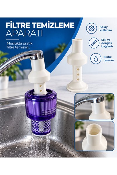 Filtre Temizleme Aparatı-V12– Musluk Bağlantılı Pratik Filtre Yıkama Aparatı
