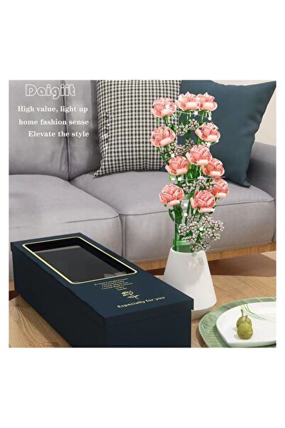 Generic Flower Square Long Gift Box / 1661 Particle Bouquet Building Block Gi...