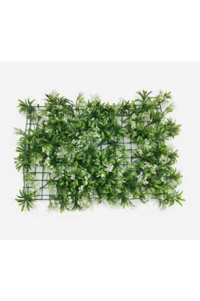 Generic AKDC Bloom Scape Artificial Grass Wall Panel with White Decorative Fl...