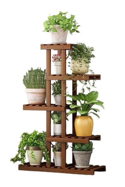 Generic Balcony Flower Rack Storage in Living Room Multiple Layers Brown103*2...