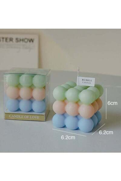 Generic 3-Layered Pastel Scented Candles - Light Green/Light Pink/Light Blue,...
