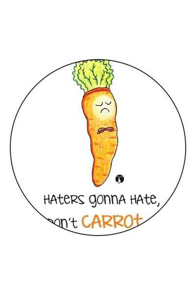 Generic Haters Gonna Hate Quote Printed Fridge Magnet White/Orange/Green 5.5cm