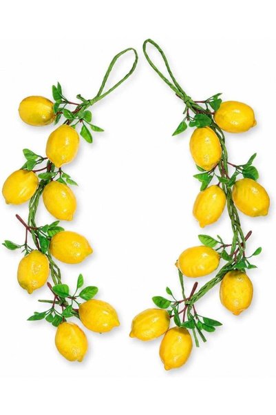 Generic 2pcs Artificial Lemon Branches Artificial Fruit Garland Green Leaves ...