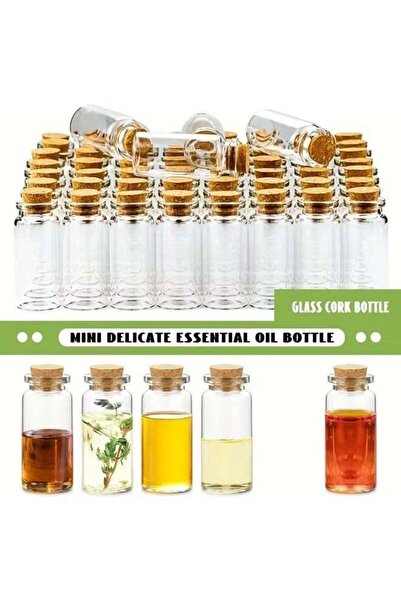 Generic Goolsky 2ml Small Bottles Transparent Mini Glass Jars with Cork Stopp...