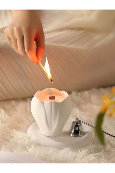 Generic Magnolia Flower Gypsum Scented Candle - Natural Soy Wax, Osmanthus Fr...