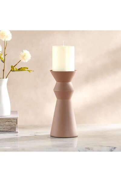 Generic Odin Lena Polyresin Candle Holder 9.4x9.4x20.5cm - Brown - 112HEL9900682