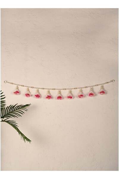 Generic Madhoor Pearl Drop Decorative Toran Door Hanging White Pink for Diwal...