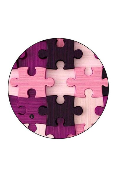 Generic Puzzle Patterns Printed Fridge Magnet Pink/Black 5.5 x 5.5cm