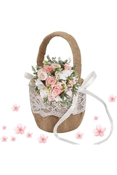 Generic Small Wicker Basket with Handle - Flower Girl Baskets for Weddings Ra...