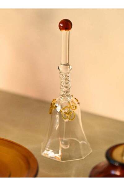 Generic Amber Glass Ringing Bell for Pooja & Mandir - Decorative Temple Bell ...
