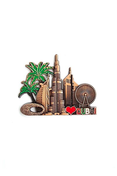 Generic Souvenir Dubai Iconic Landmarks Premium metal fridge magnet featuring...