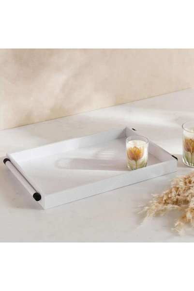 Generic Kate PU Decor Tray 4x30x4cm - White - 112TAH9900087