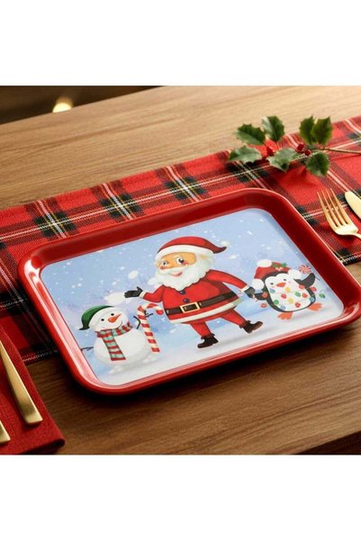 Generic Christmas Melamine Rectangle Tray 17"