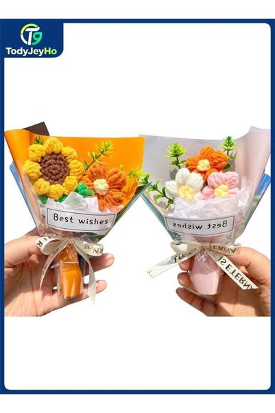 Generic MINI simulation flowers, Crochet Flower Bouquet, hand woven bouquets,...