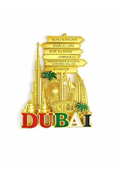 Generic Fridge Metal Magnet Gold polish | Dubai Iconic Landmarks destination ...