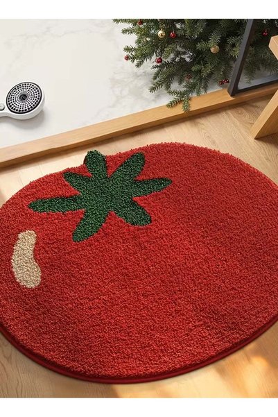 Generic Non-Slip Tomato Bedroom Living Room Kitchen Carpet Rug (80x80 cm)