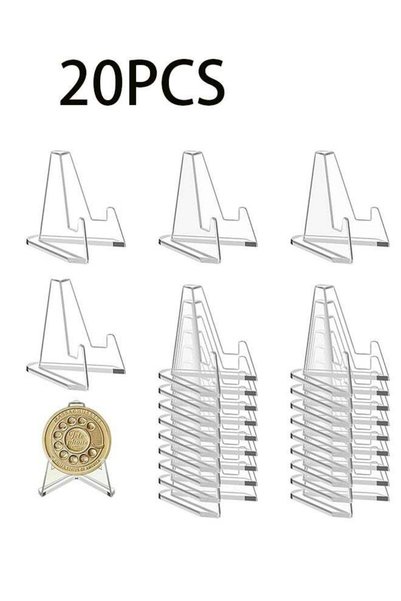 Generic 20 Pcs Acrylic Card Display Stands, Mini Clear Picture Holder Stands,...