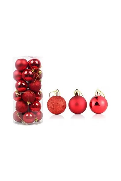 Generic 24 Piece Tree Decor Ball Set Red 2-centimeters Tree Decor Balls 24 pcs