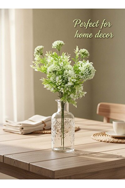 Generic 5 Pcs Green Artificial Pom‑pom Chrysanthemum Fake Flowers, Artificial...