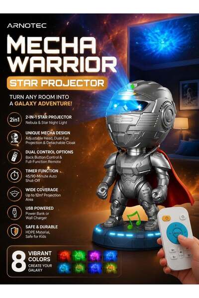 Generic Mecha Warrior Star Projector – 2-in-1 Nebula Galaxy Light with Remote...