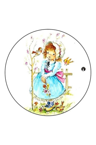 Generic Girl Printed Fridge Magnet White/Blue/Beige 5.5cm