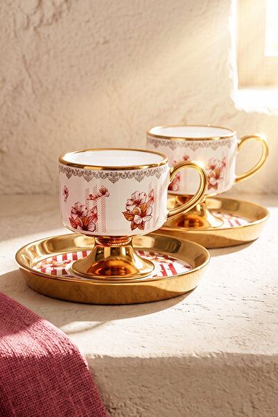 Perotti Cherry Blossom Porcelain Coffee Cup Set for 2 People