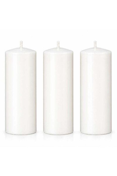 Generic Set of 3 White Pillar Candles, Unscented White Candles for Home Décor...