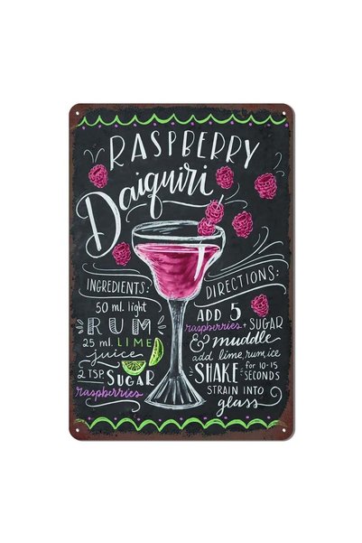 Generic Vintage Raspberry Daiquiri Metal Sign