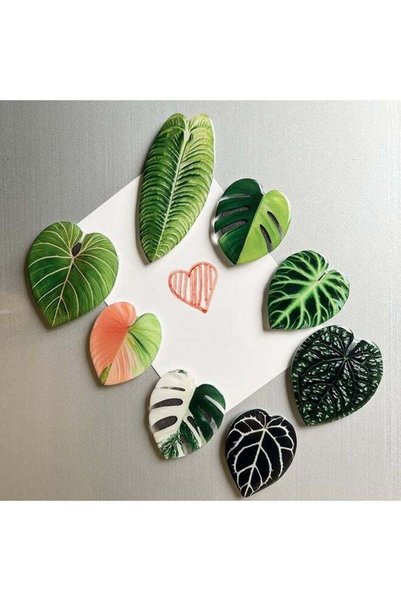Generic Decorative Leaf Shaped Magnets for Home, Set of 8, Living Room, Kitch...